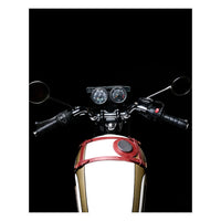 Trip Machine, leather handlebar grip wraps - Black Perorated